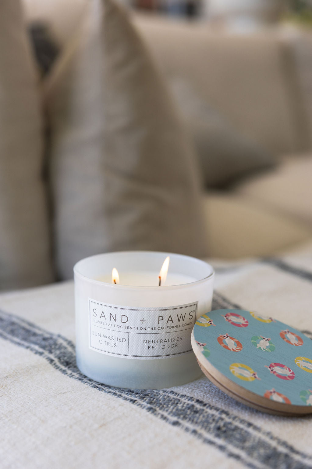 Elegant Sand + Paws Sun Washed Citrus 12 oz scented candle