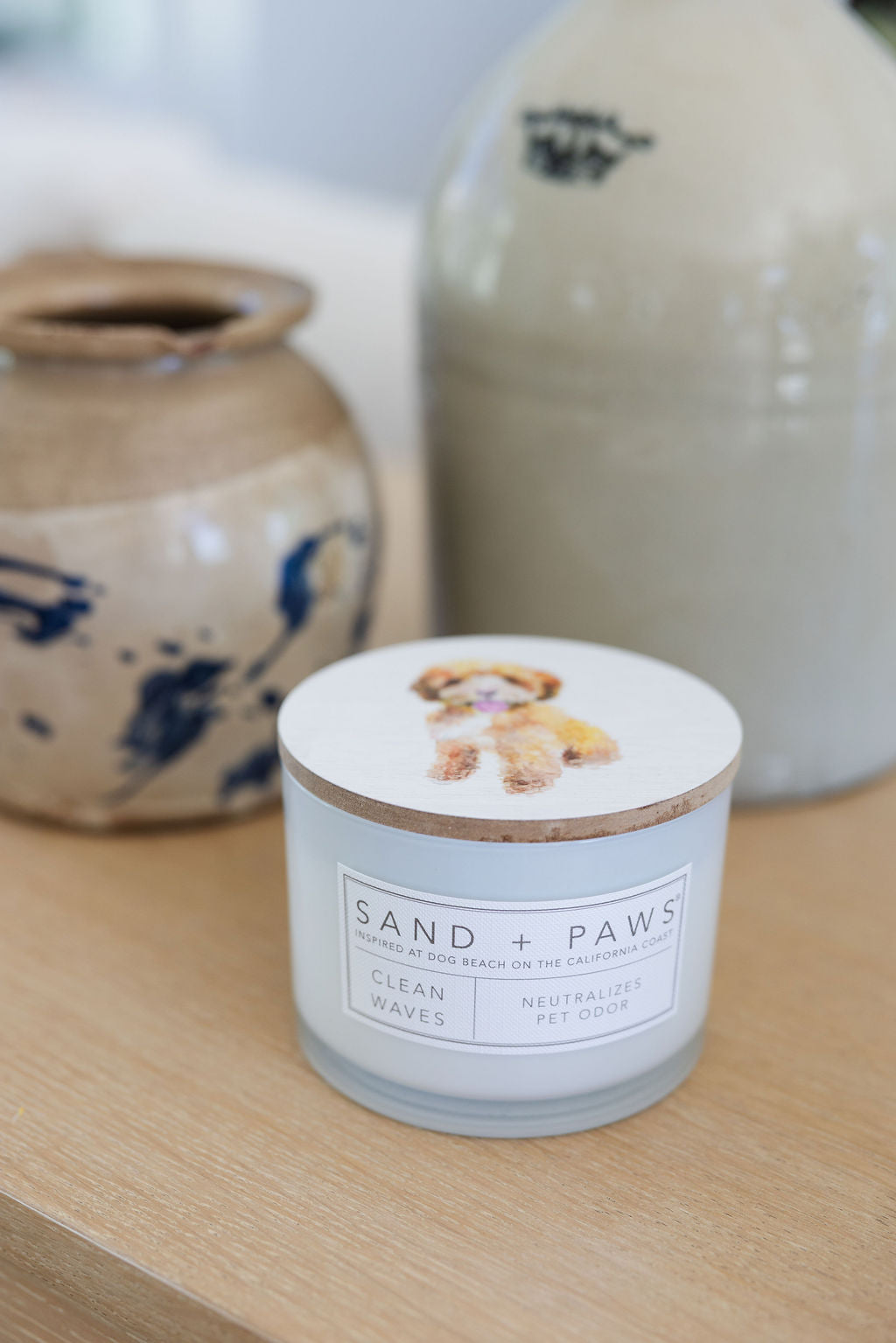 Elegant Sand + Paws Clean Waves 12 oz scented candle