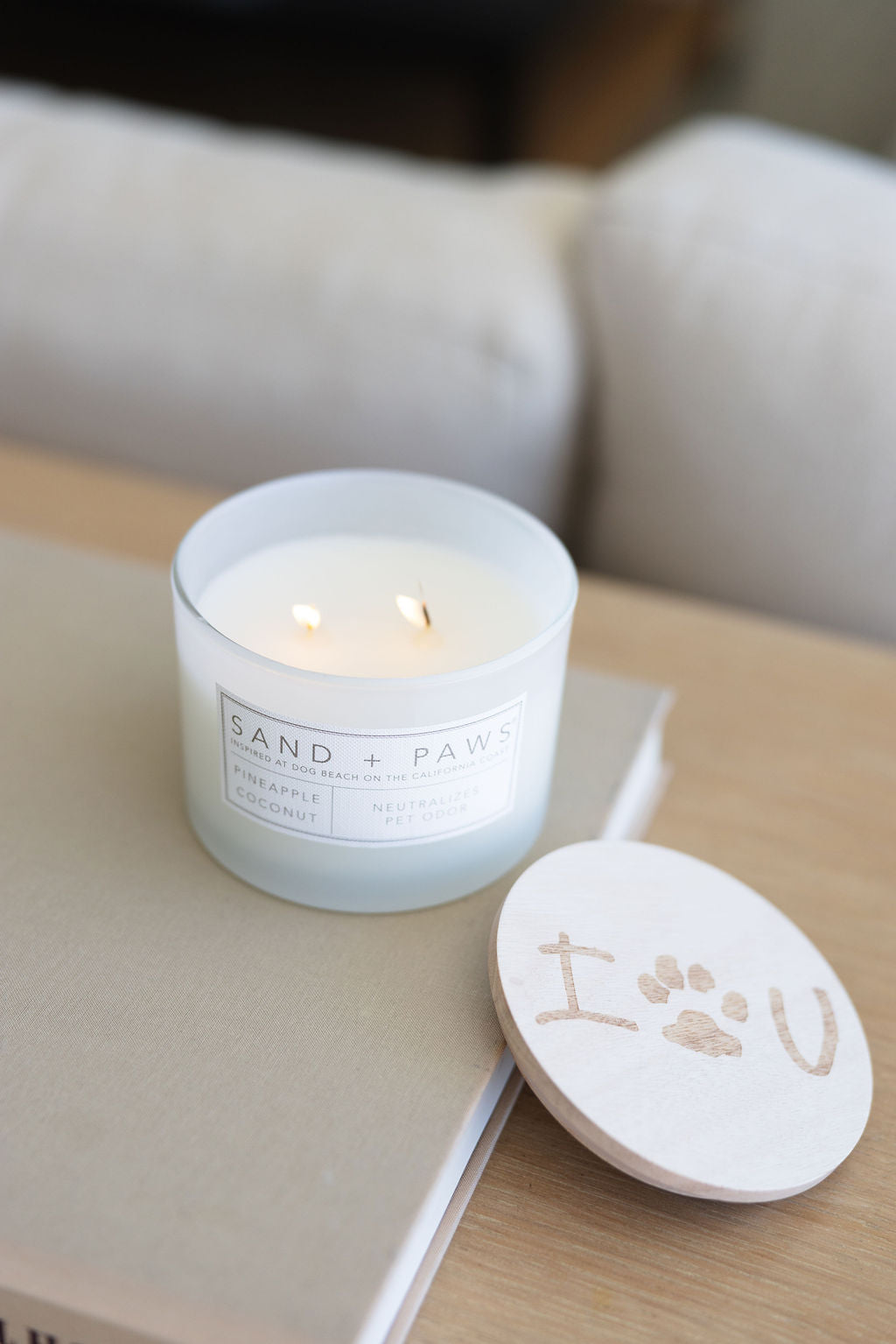 Elegant Sand + Paws Pineapple Coconut 12 oz scented candle