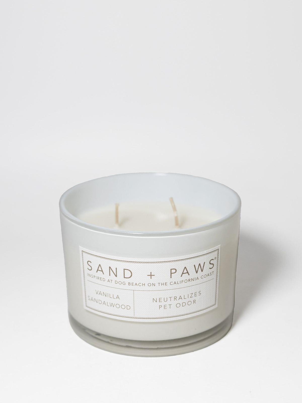 Elegant Sand + Paws Vanilla Sandalwood 12 oz scented candle