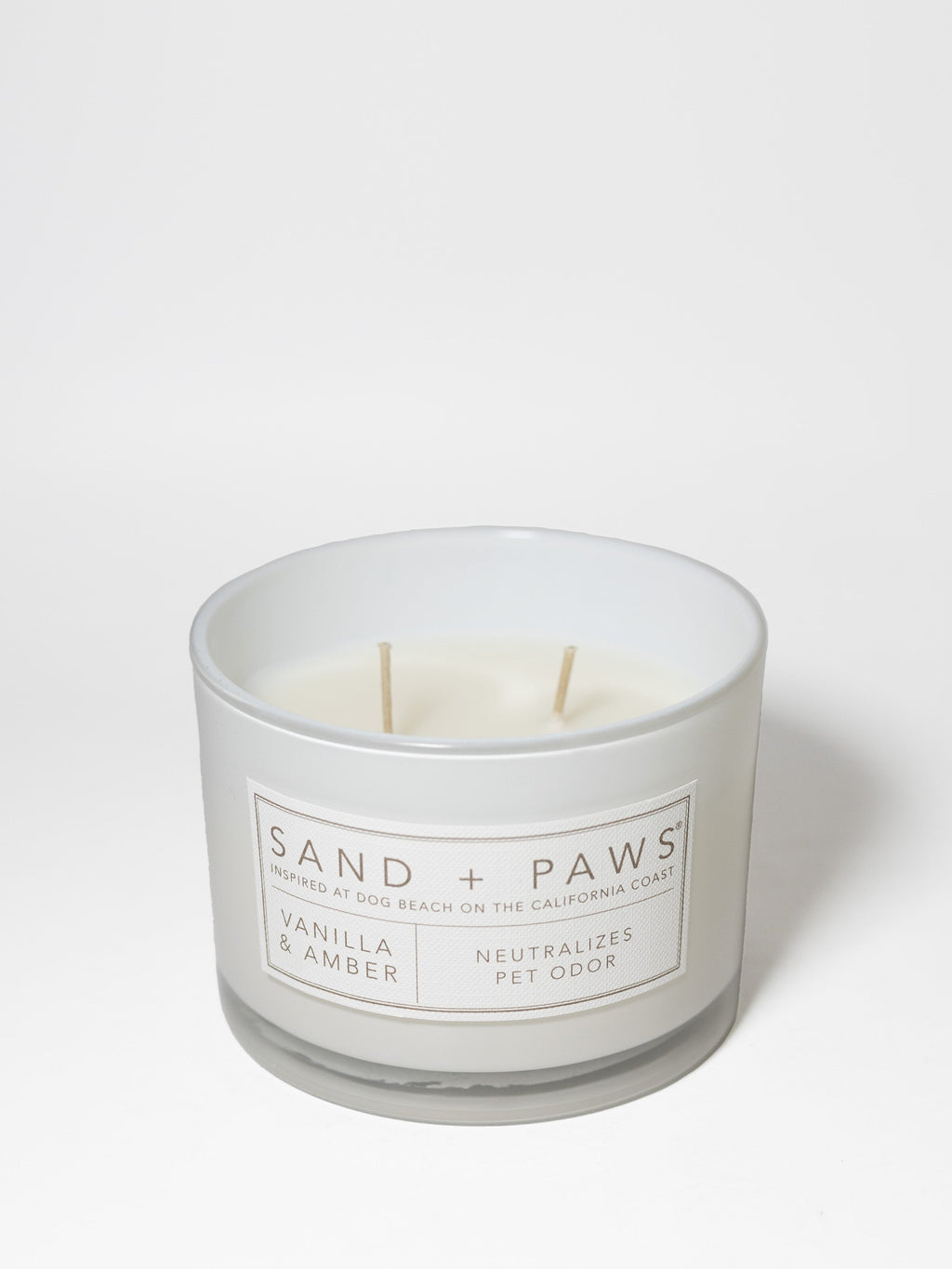 Elegant Sand + Paws Vanilla & Amber 12 oz scented candle
