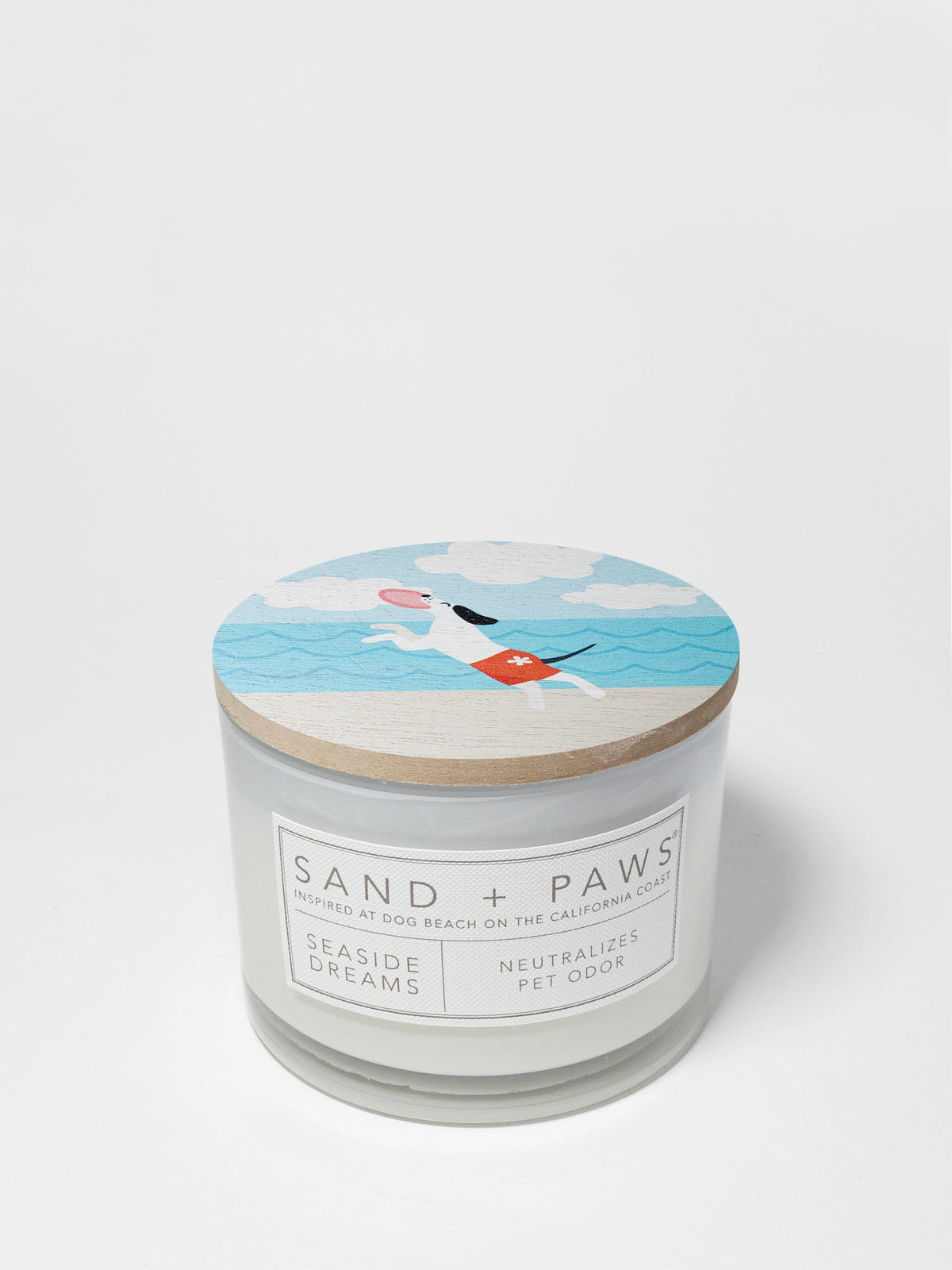 Elegant Sand + Paws Seaside Dreams 12 oz scented candle