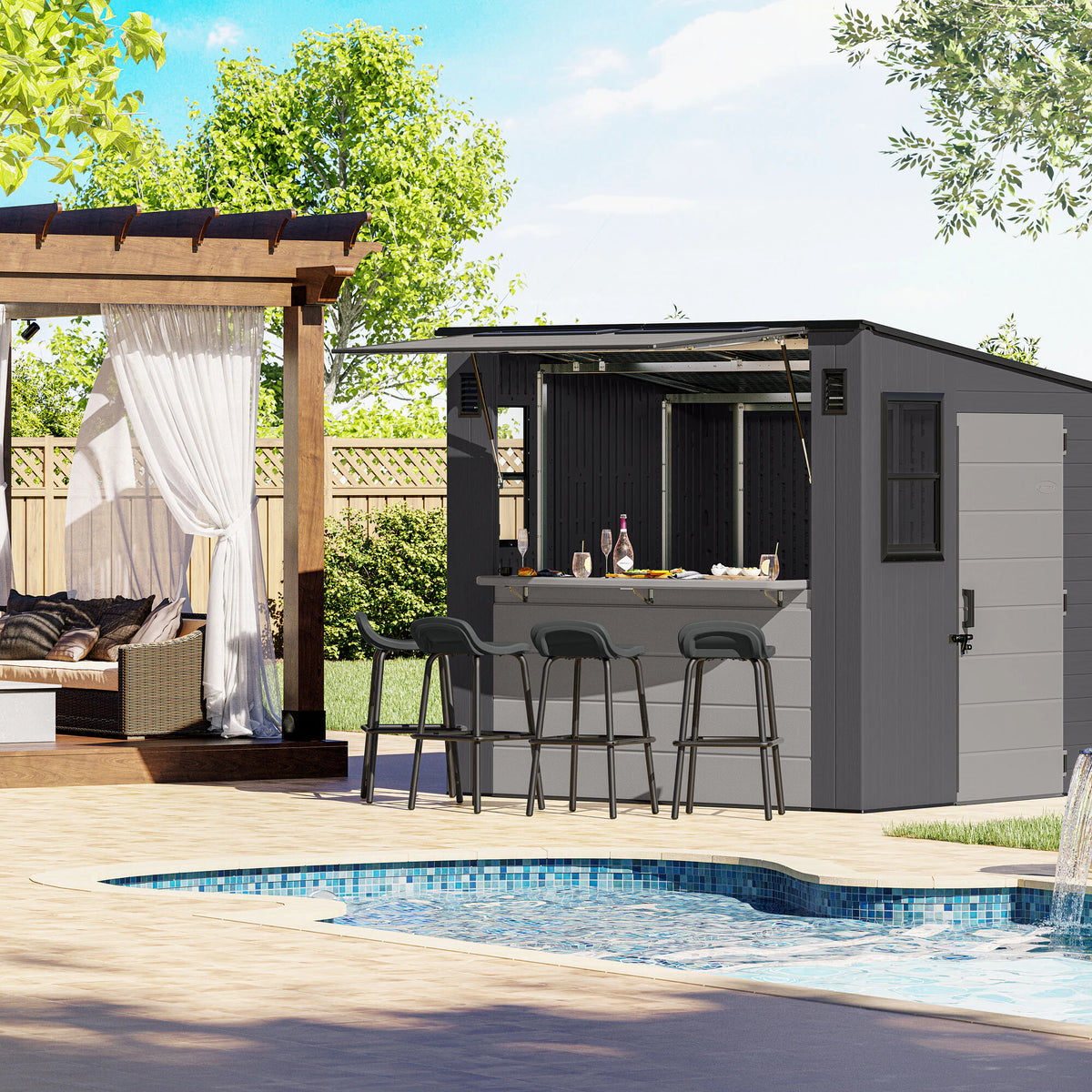 Suncast 8’x7’ Cabana Entertainment Shed